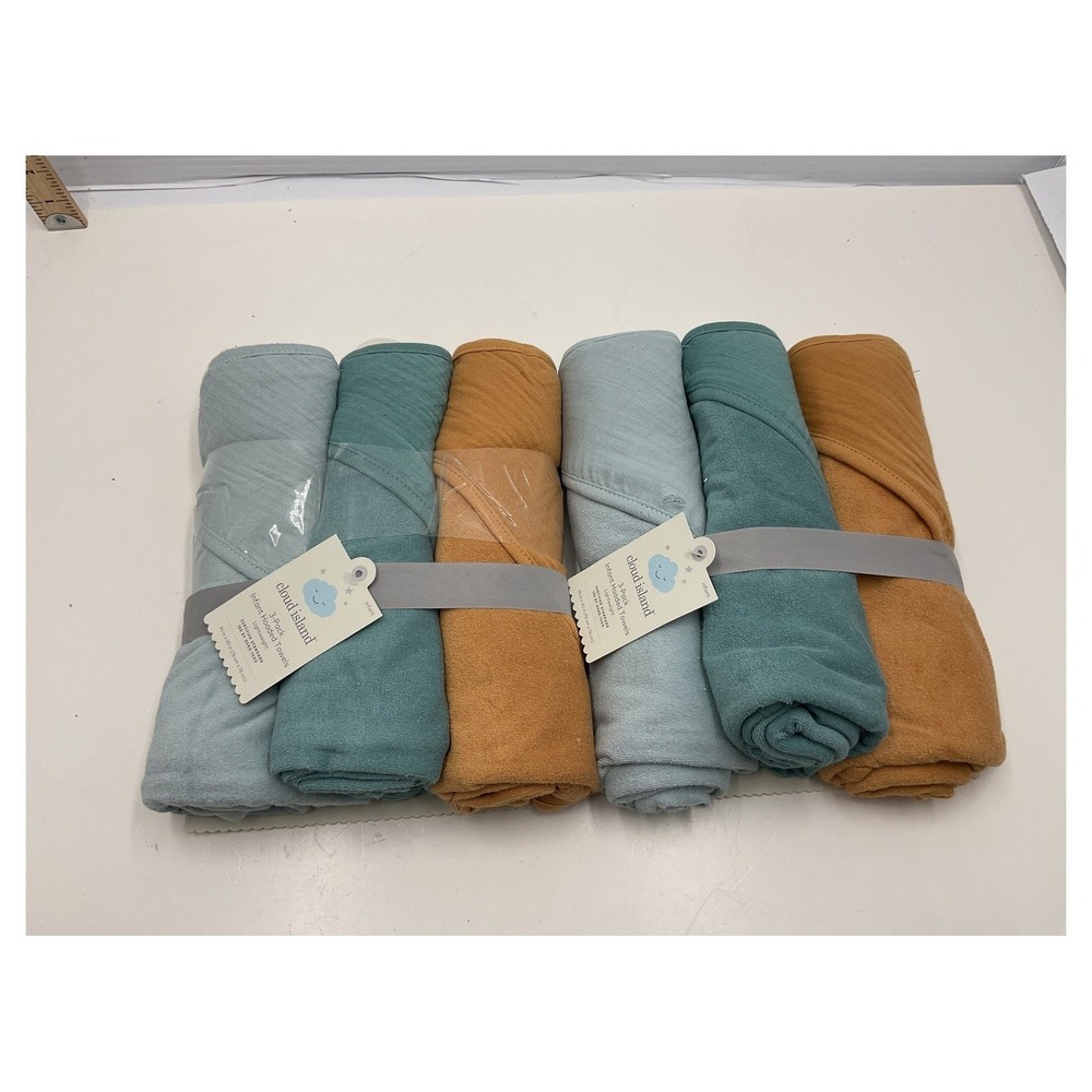 2‎ Cloud Island 3-Pack Infant Hooded Towels Cotton Blend (6 total)